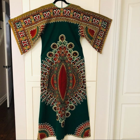 Hand made African inspired long dress, no tags. Beautiful print short  a line - Picture 5 of 5